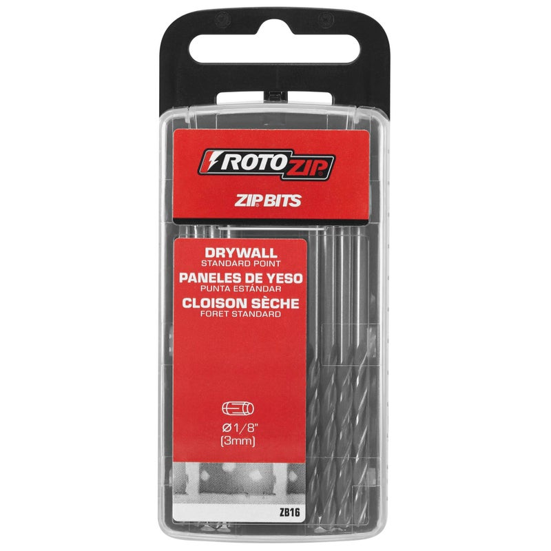 RotoZip ZB16 1/8-Inch Standard Point Drywall Cutting Zip Bit, 16-Pack - Image 1